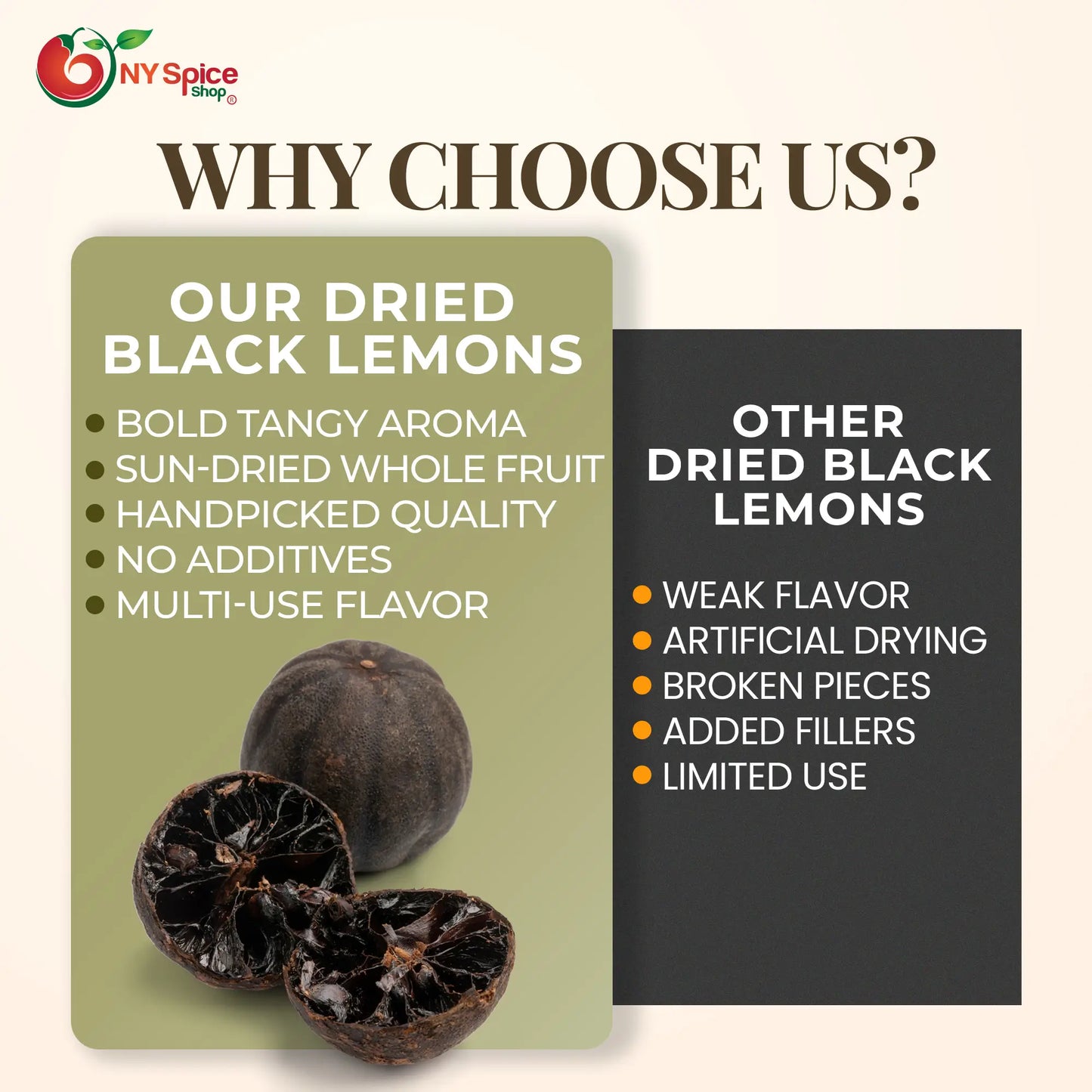 Dried Black Lemons - NY Spice Shop