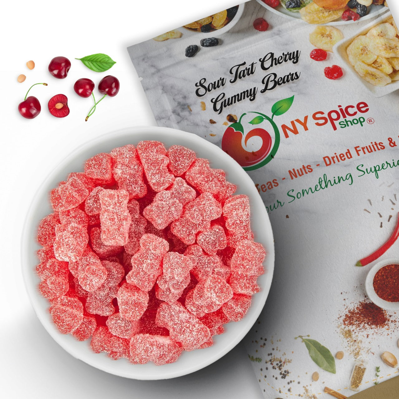 Sour Tart Cherry Gummy Bears - NY Spice Shop - Buy Gummy Bears Online
