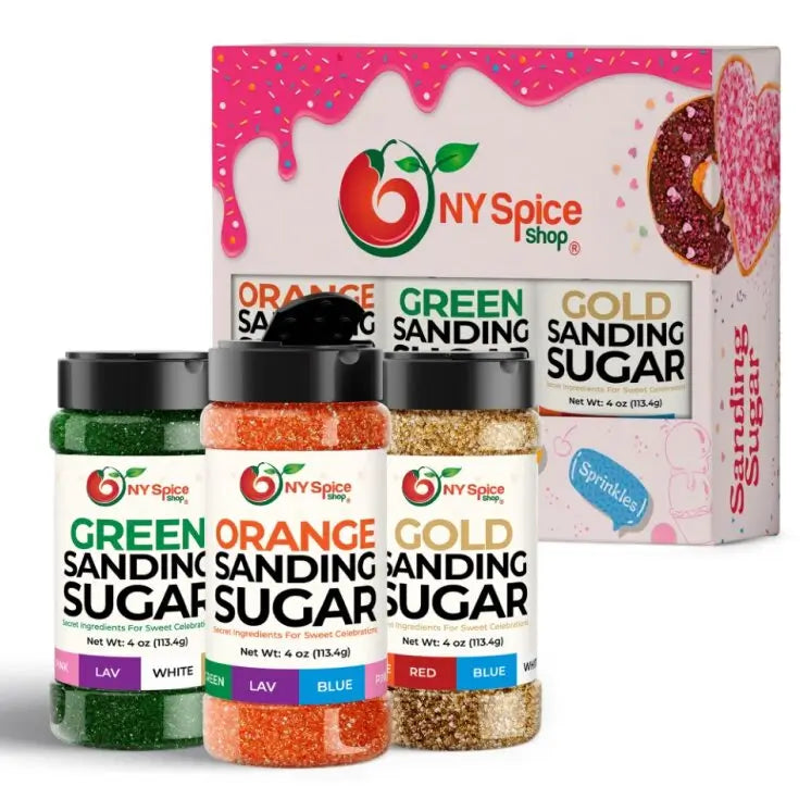 Green-Orange-Gold Sanding Sugar (Pack of 3)