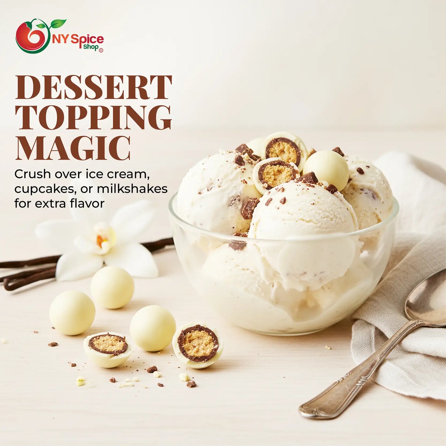 French Vanilla Malted Milk Balls - NY Spice Shop