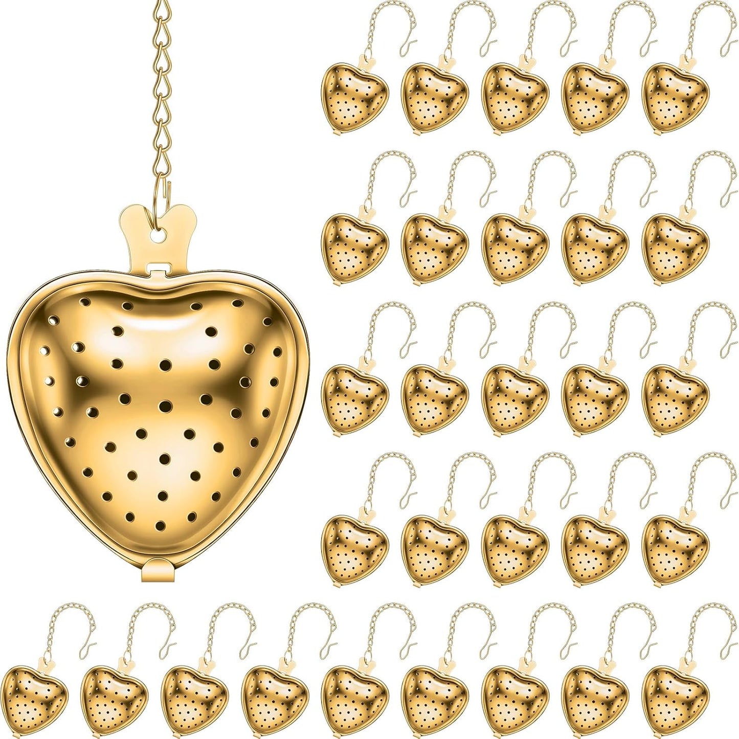 Heart Tea Infuser Ball with Chain Hook