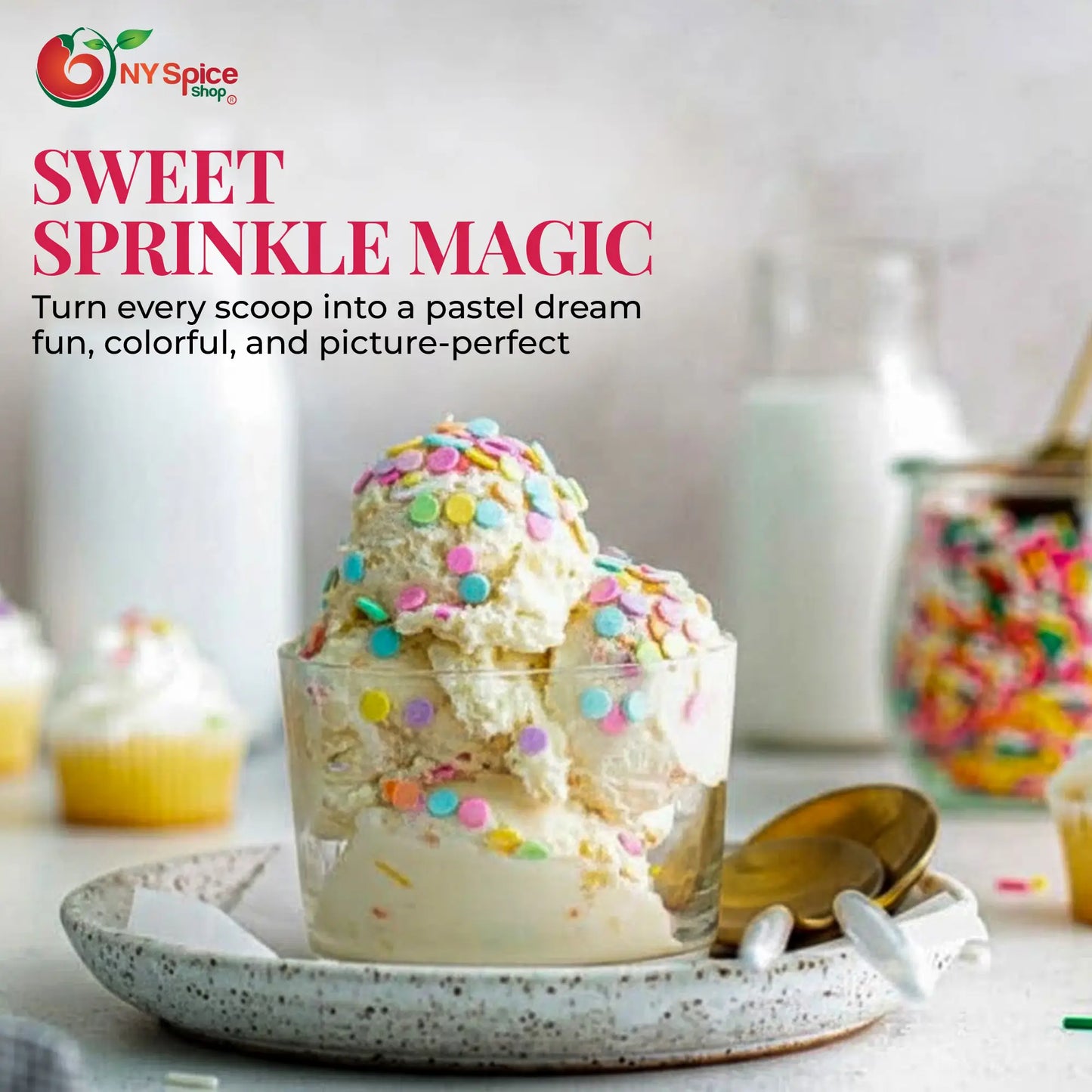 Mini Pastel Confetti Sequin Sprinkles - NY Spice Shop