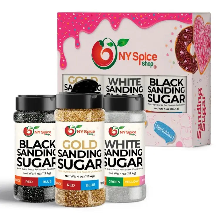Gold-White-Black Sanding Sugar (Pack of 3)