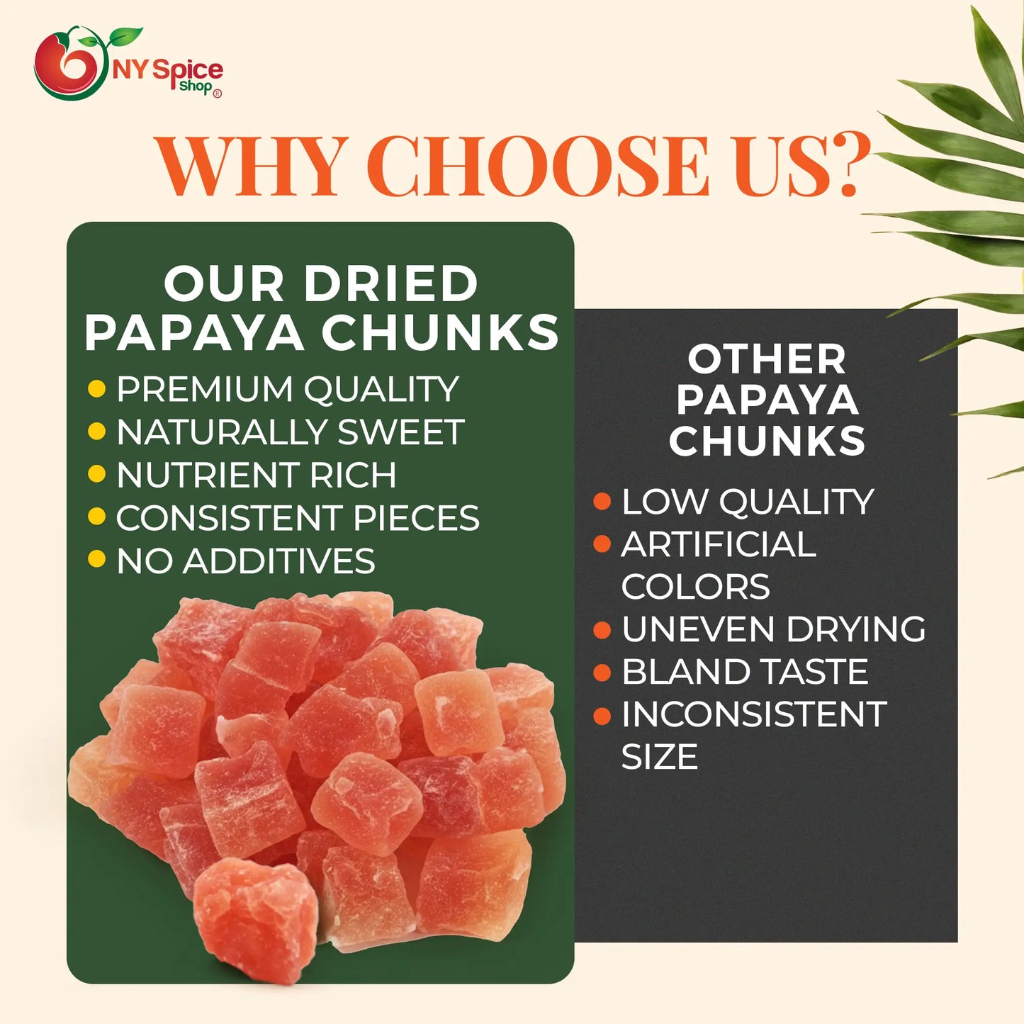 Papaya Chunks - NY Spice Shop