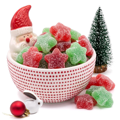 Red & Green Sanded Sour Jelly Stars