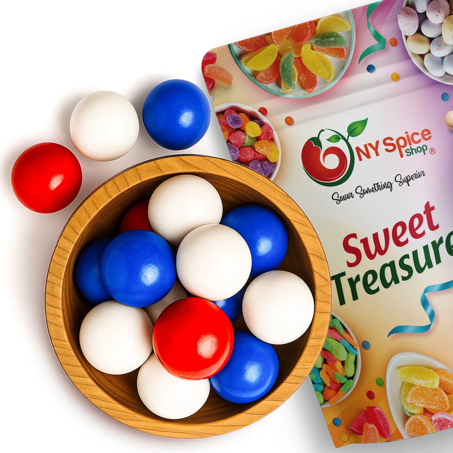 Red, Blue & White Gumballs