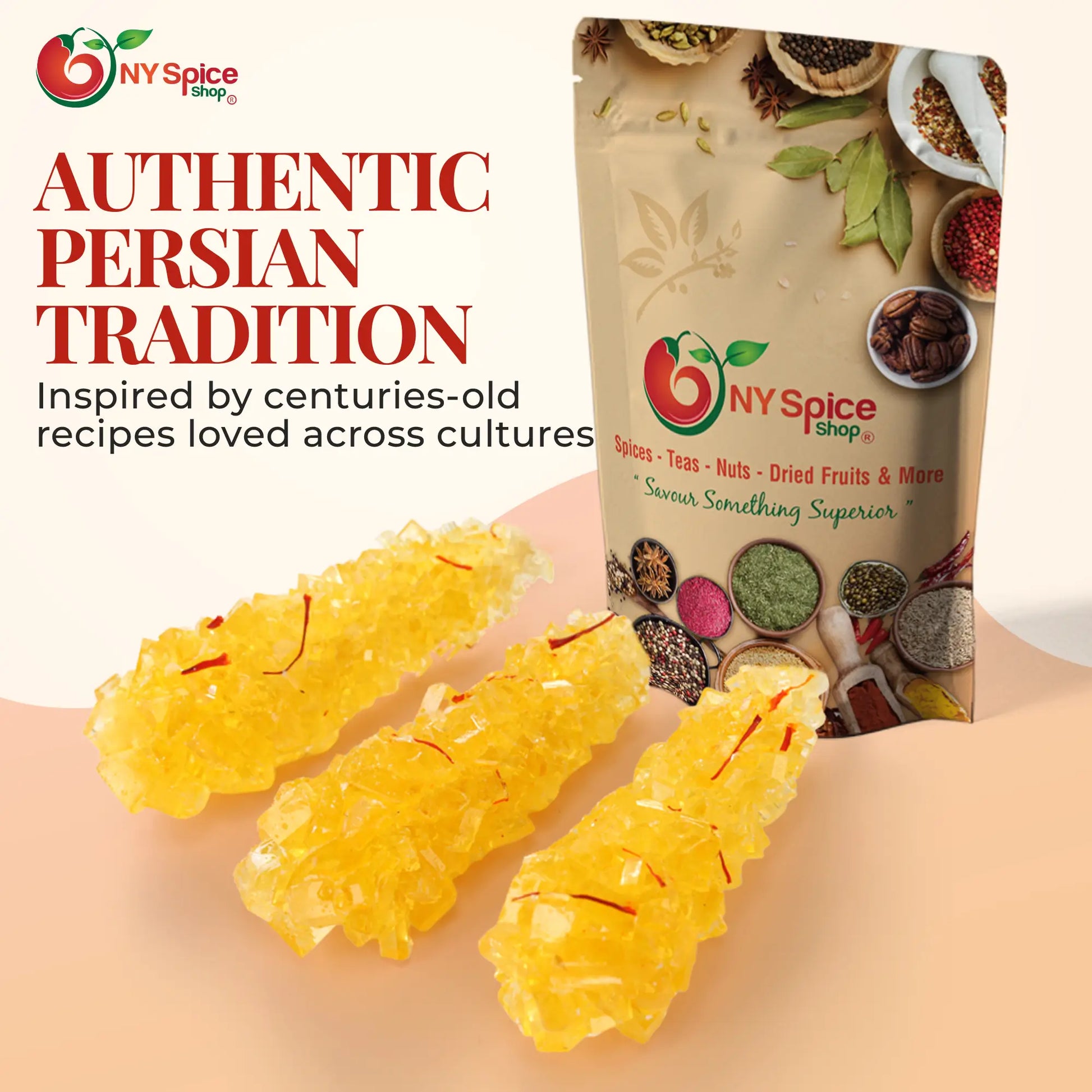 Crystal Rock Candy with Saffron - NY Spice Shop