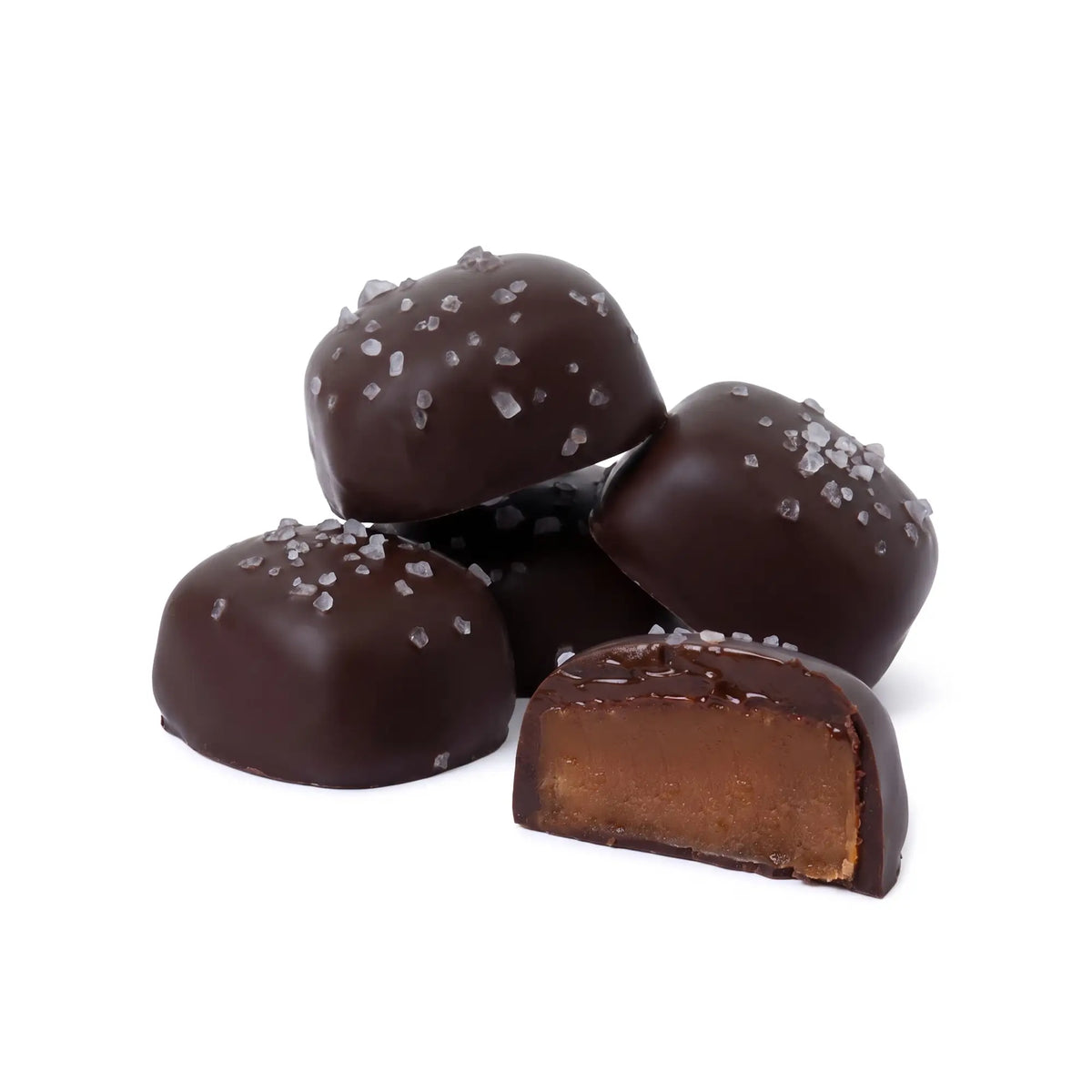 Dark Chocolate Sea Salt Caramel Square
