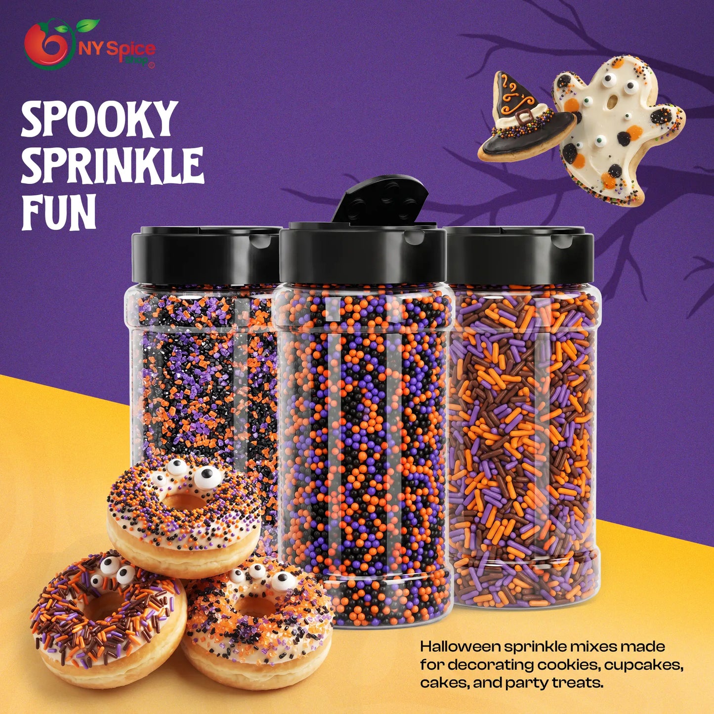 Halloween Baking supplies - Nonpareils, Sprinkles & Sanding sugar