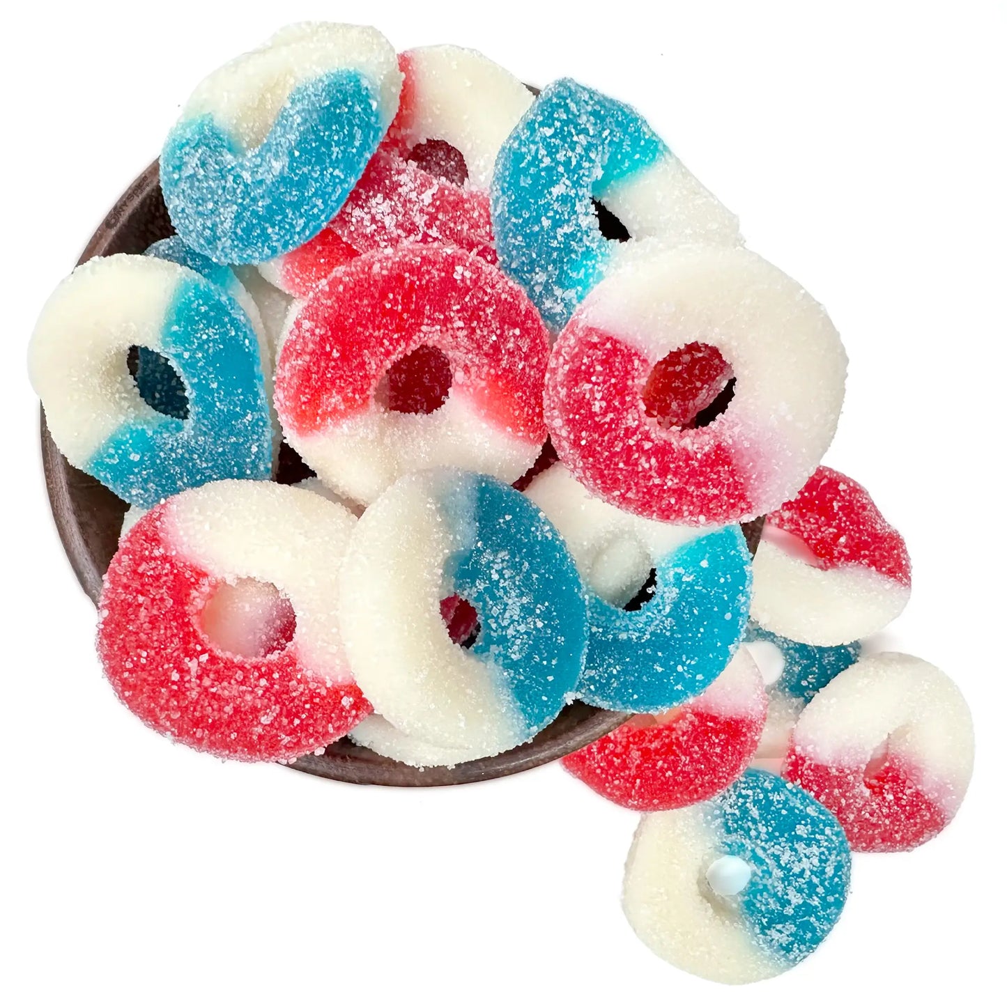Red, White, and Blue Gummy Rings - NY Spice Shop