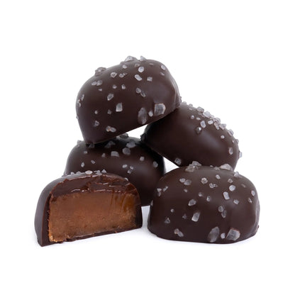 Dark Chocolate Sea Salt Caramel Square