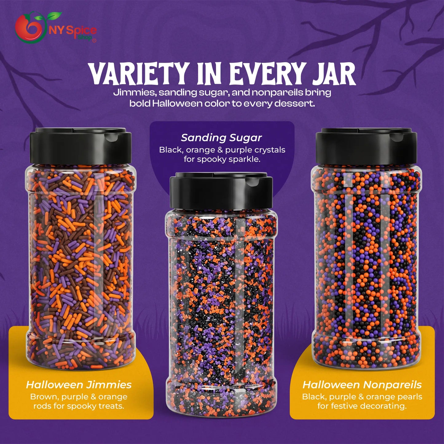 Halloween Baking supplies - Nonpareils, Sprinkles & Sanding sugar