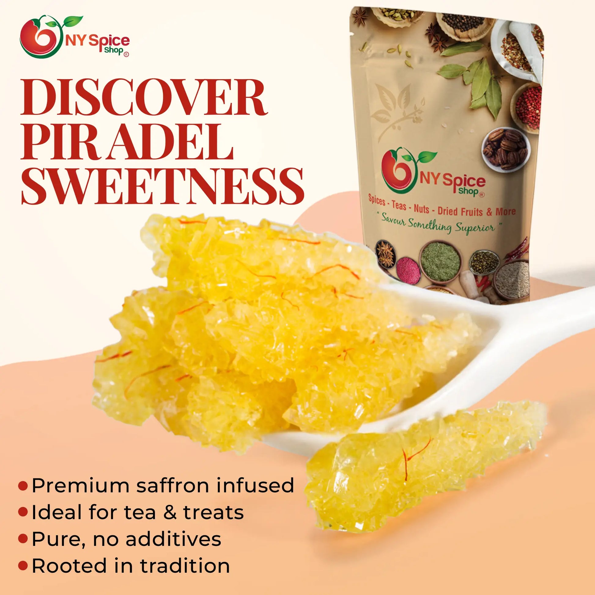 Crystal Rock Candy with Saffron - NY Spice Shop