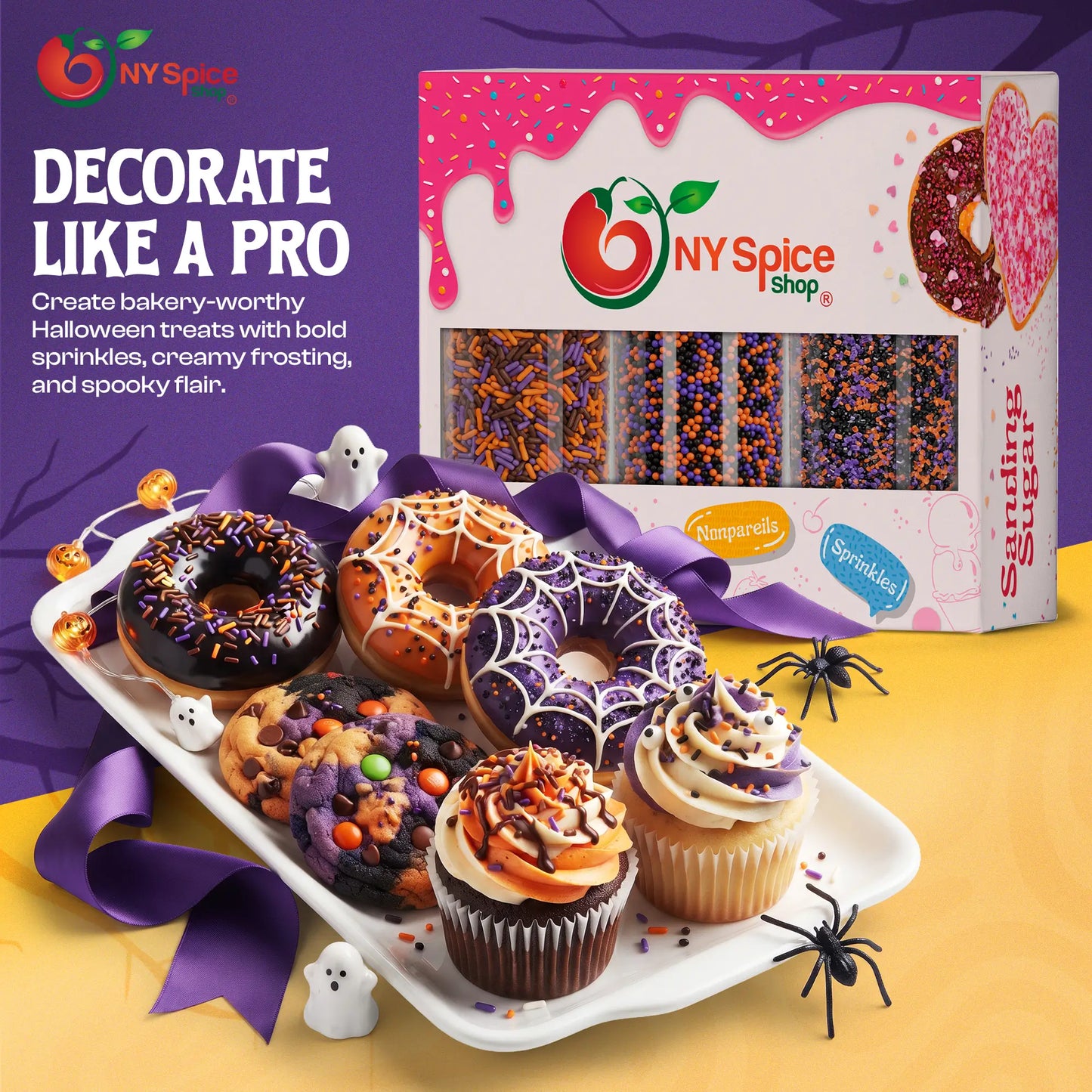 Halloween Baking supplies - Nonpareils, Sprinkles & Sanding sugar