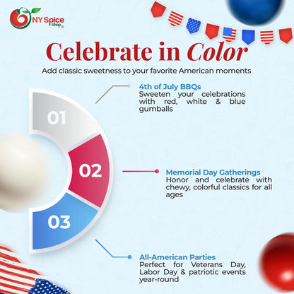 Red, Blue & White Gumballs