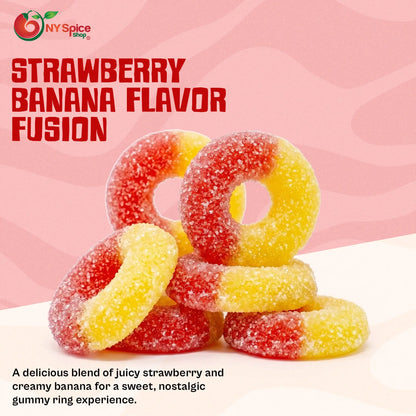Strawberry and Banana Gummy Rings - NY Spice Shop