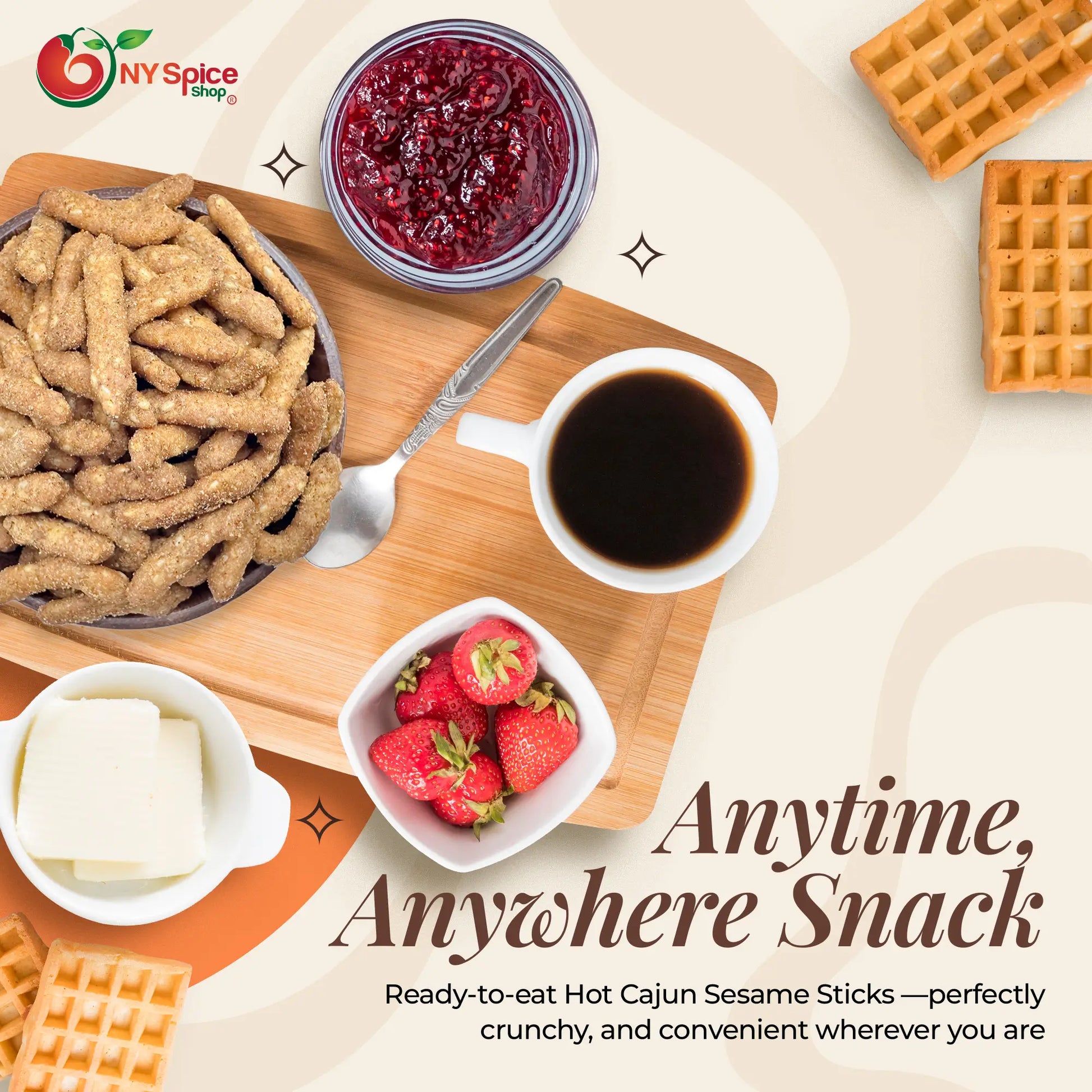 Hot Cajun Sesame Sticks - NY Spice Shop