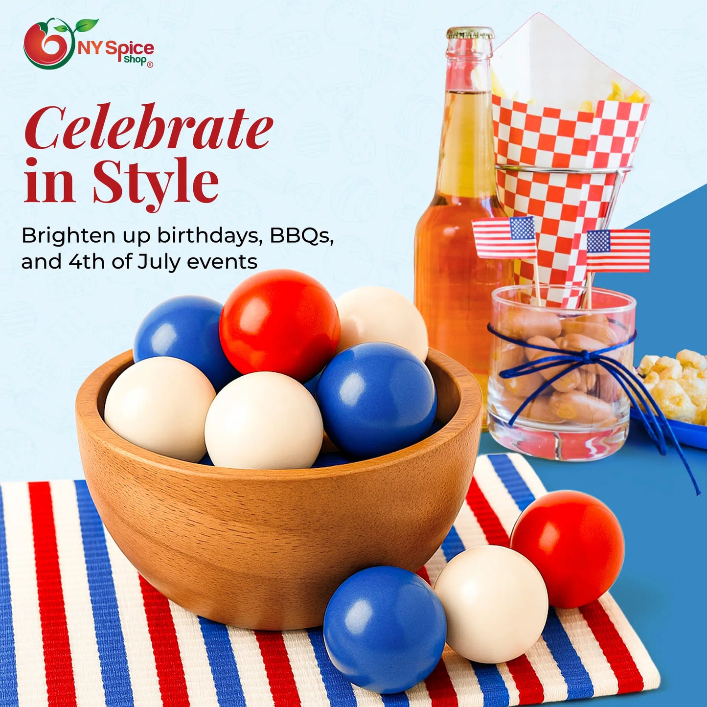 Red, Blue & White Gumballs