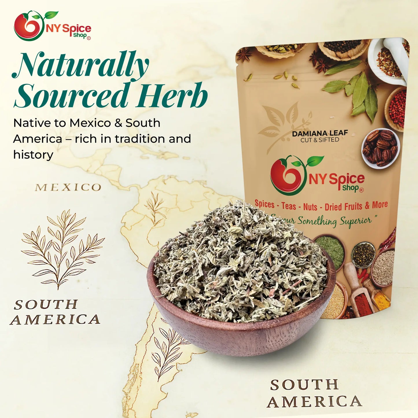 Damiana Leaf - Cut & Sifted - NY Spice Shop