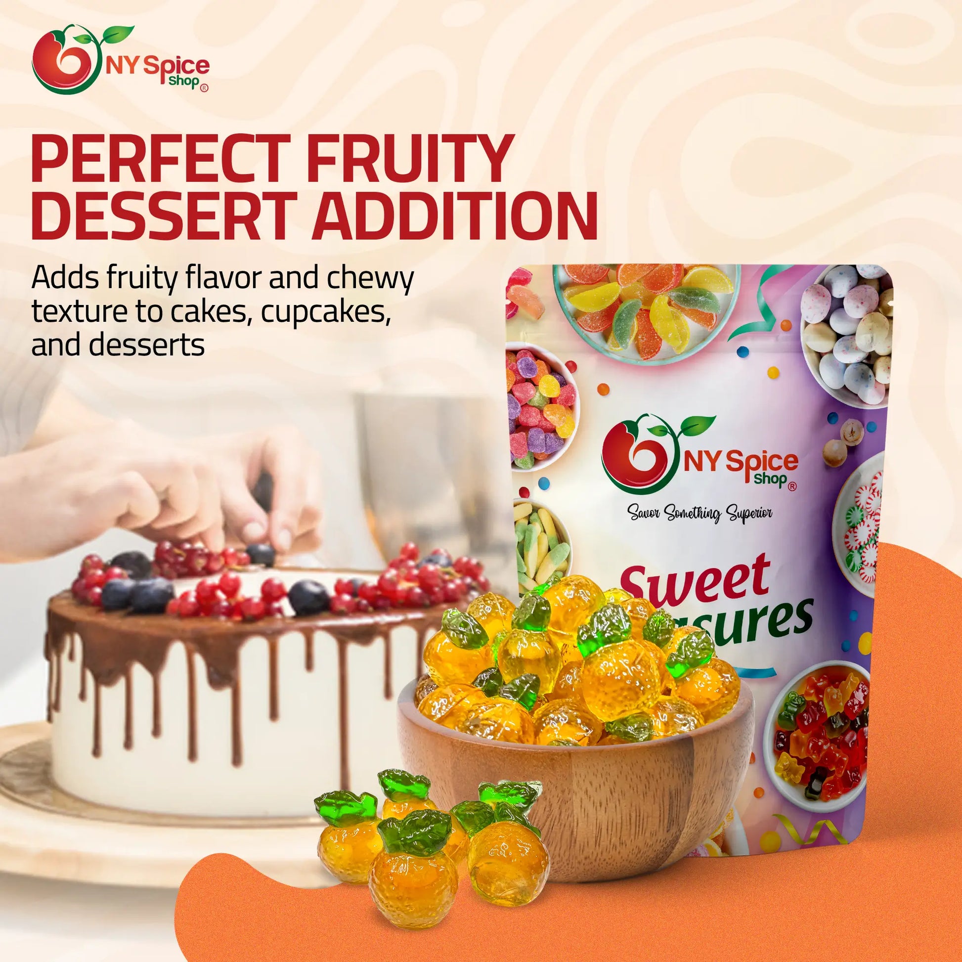 Orange Fruit Filled Gummy - NY Spice Shop