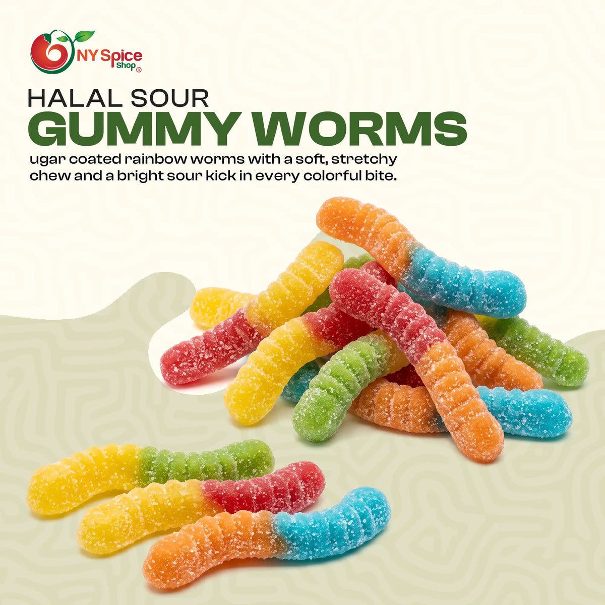 Halal Sour Gummy Worms - NY Spice Shop