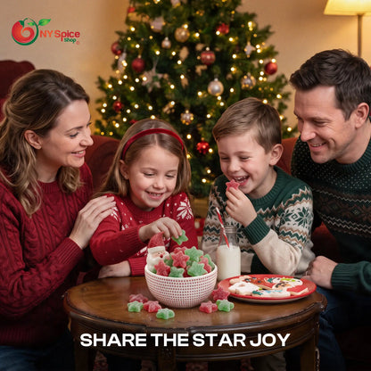 Red & Green Sanded Sour Jelly Stars