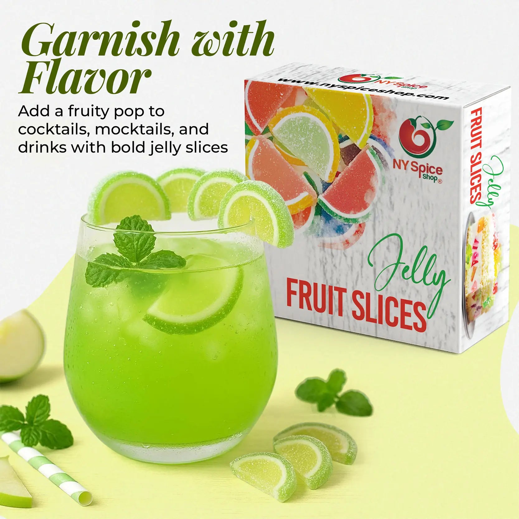 Sour Apple Jelly Fruit Slices - NY Spice Shop