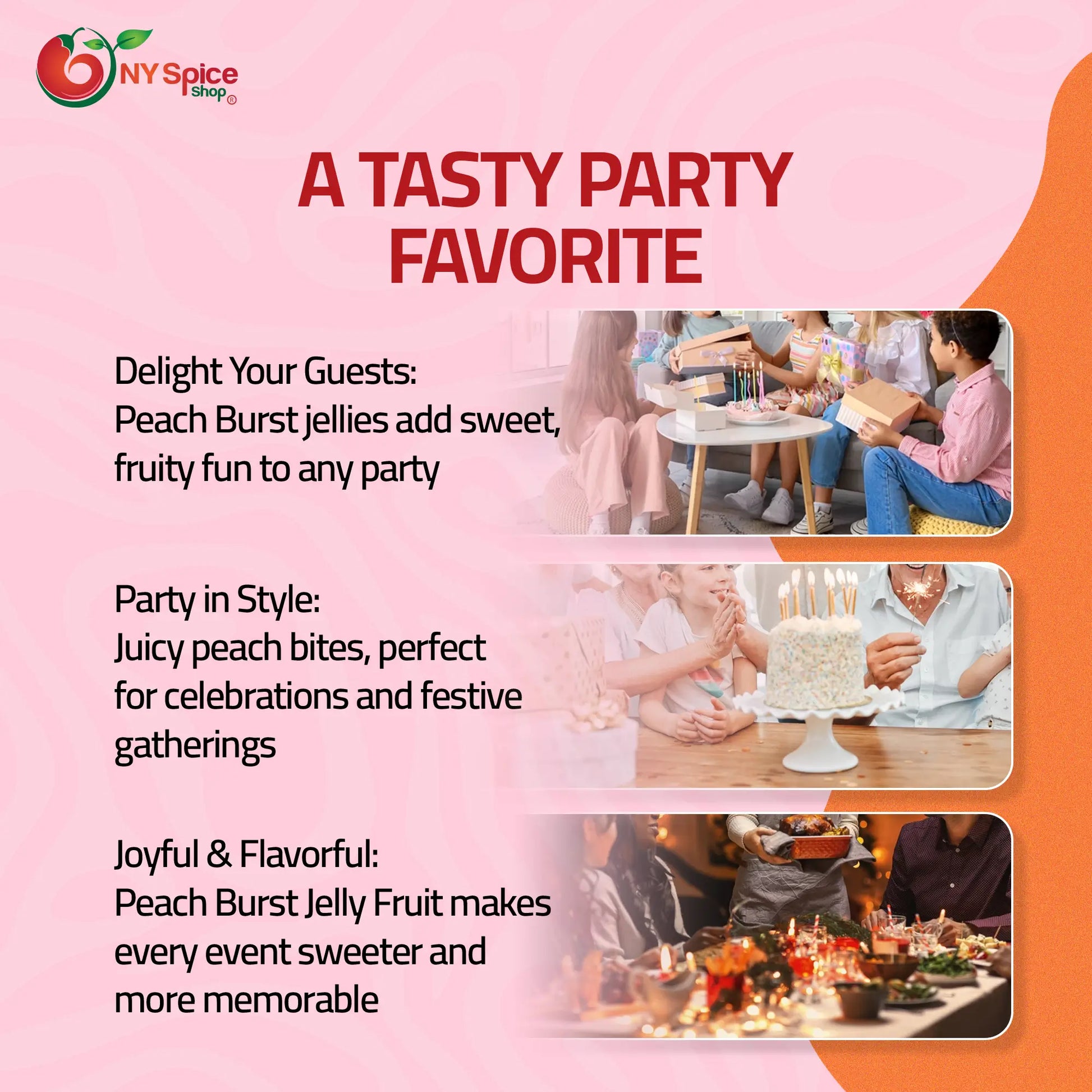 Peach Fruit Filled Gummy - NY Spice Shop