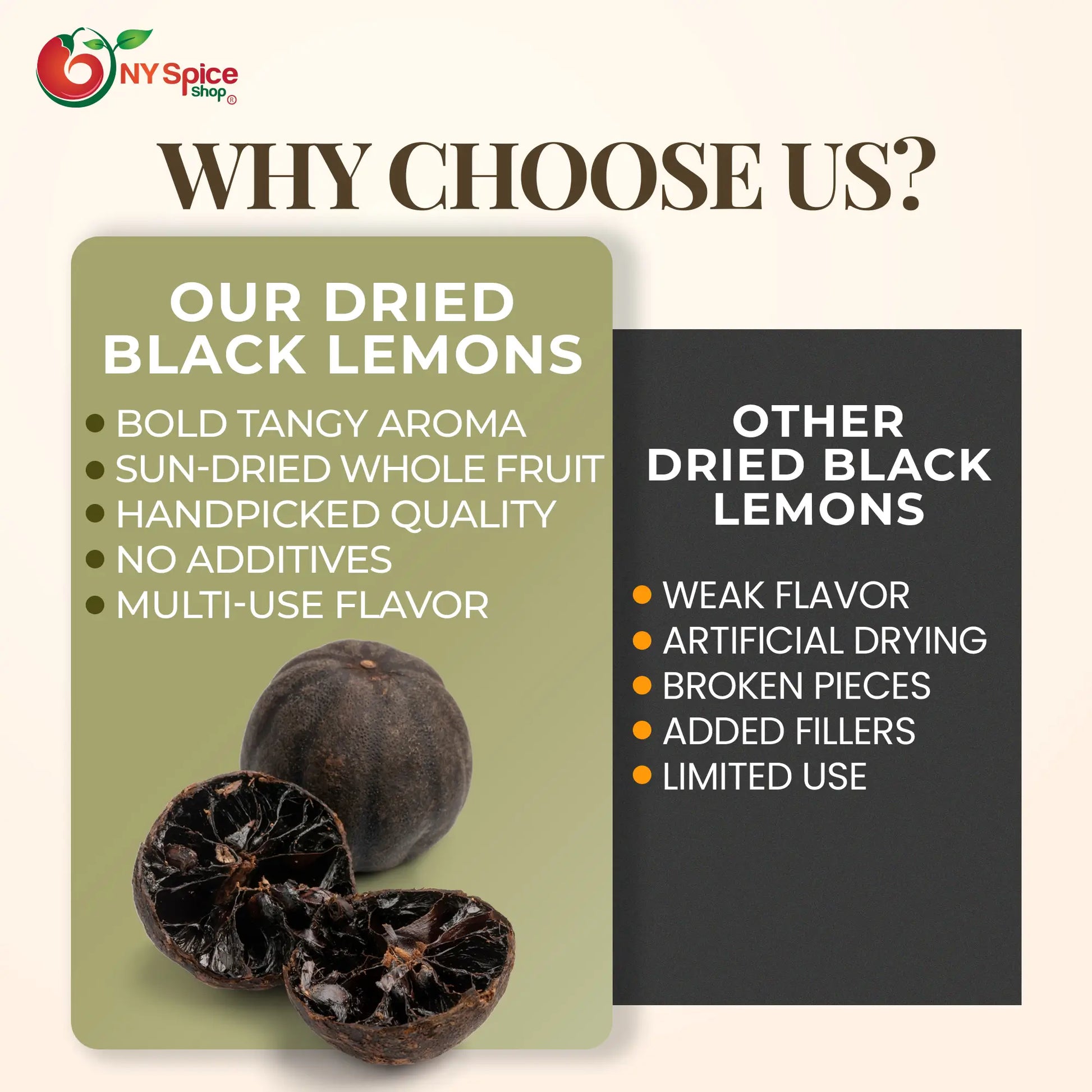 Dried Black Lemons - NY Spice Shop