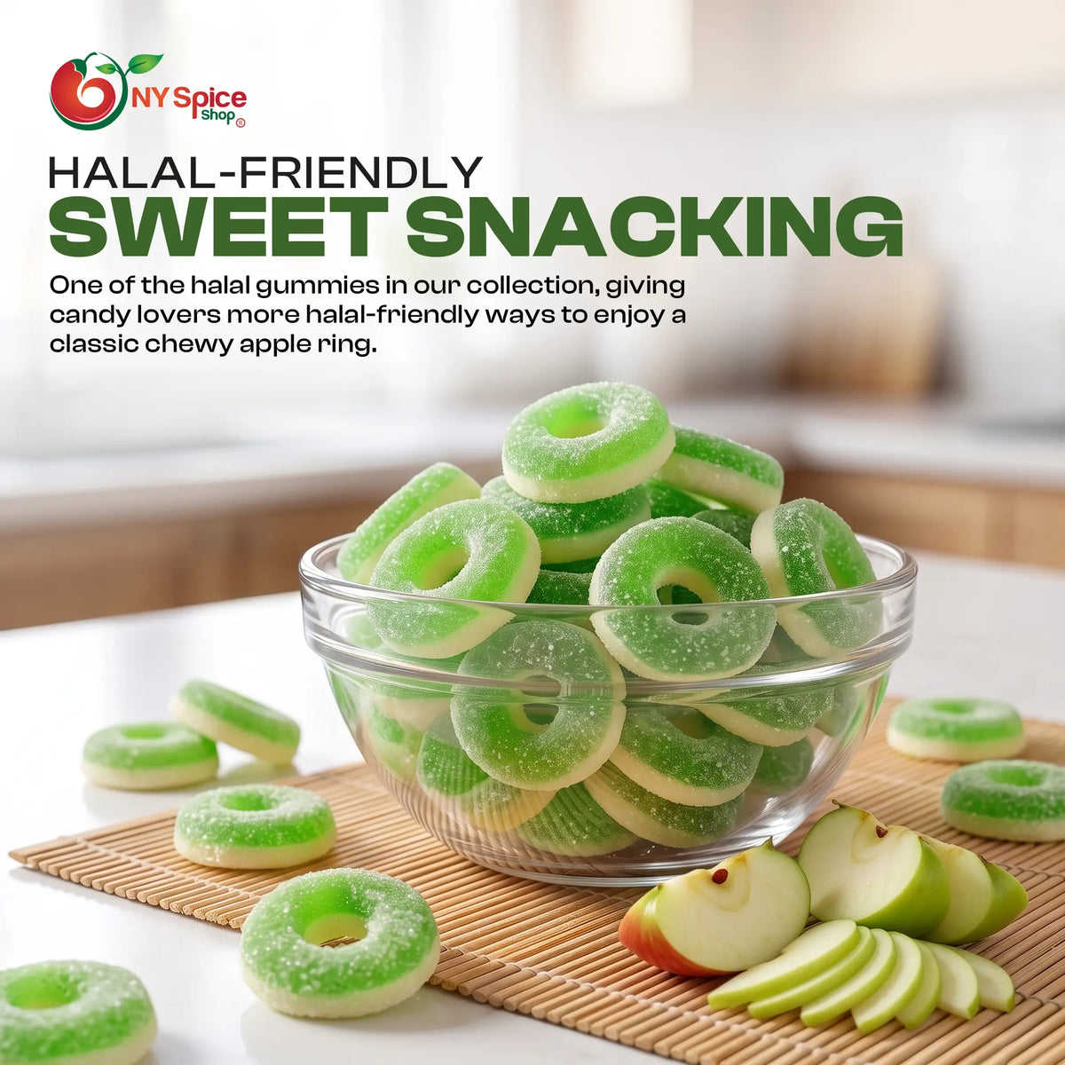 Halal Gummy Apple Rings - NY SPICE SHOP