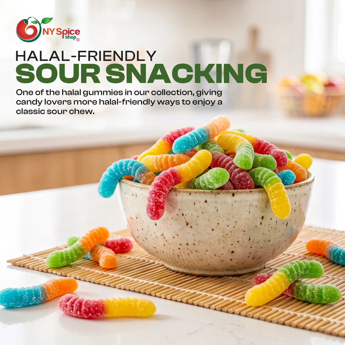 Halal Sour Gummy Worms - NY Spice Shop
