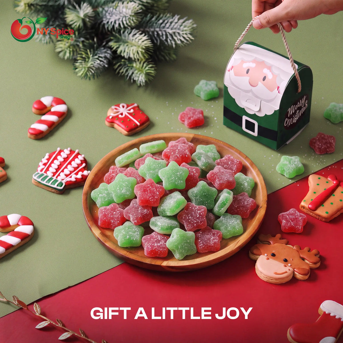Red & Green Sanded Sour Jelly Stars