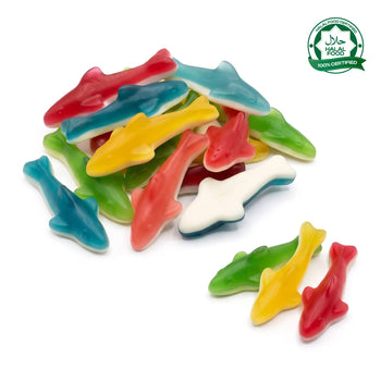 Assorted Colored Gummy Sharks