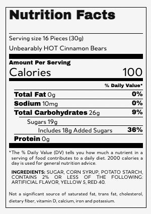 Hot Cinnamon Gummy Bears - NY Spice Shop