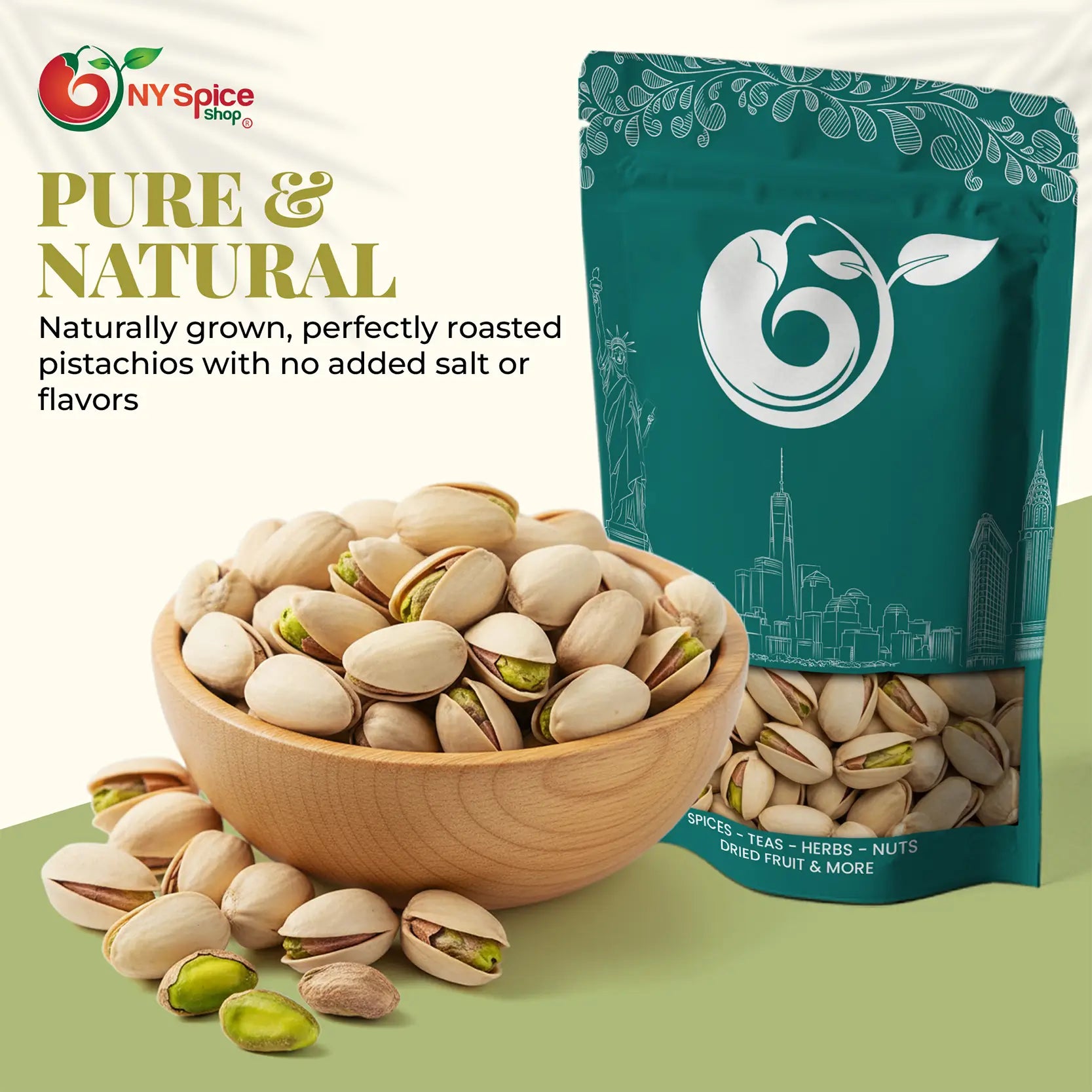 Pistachios Unsalted In Shell - NY Spice Shop