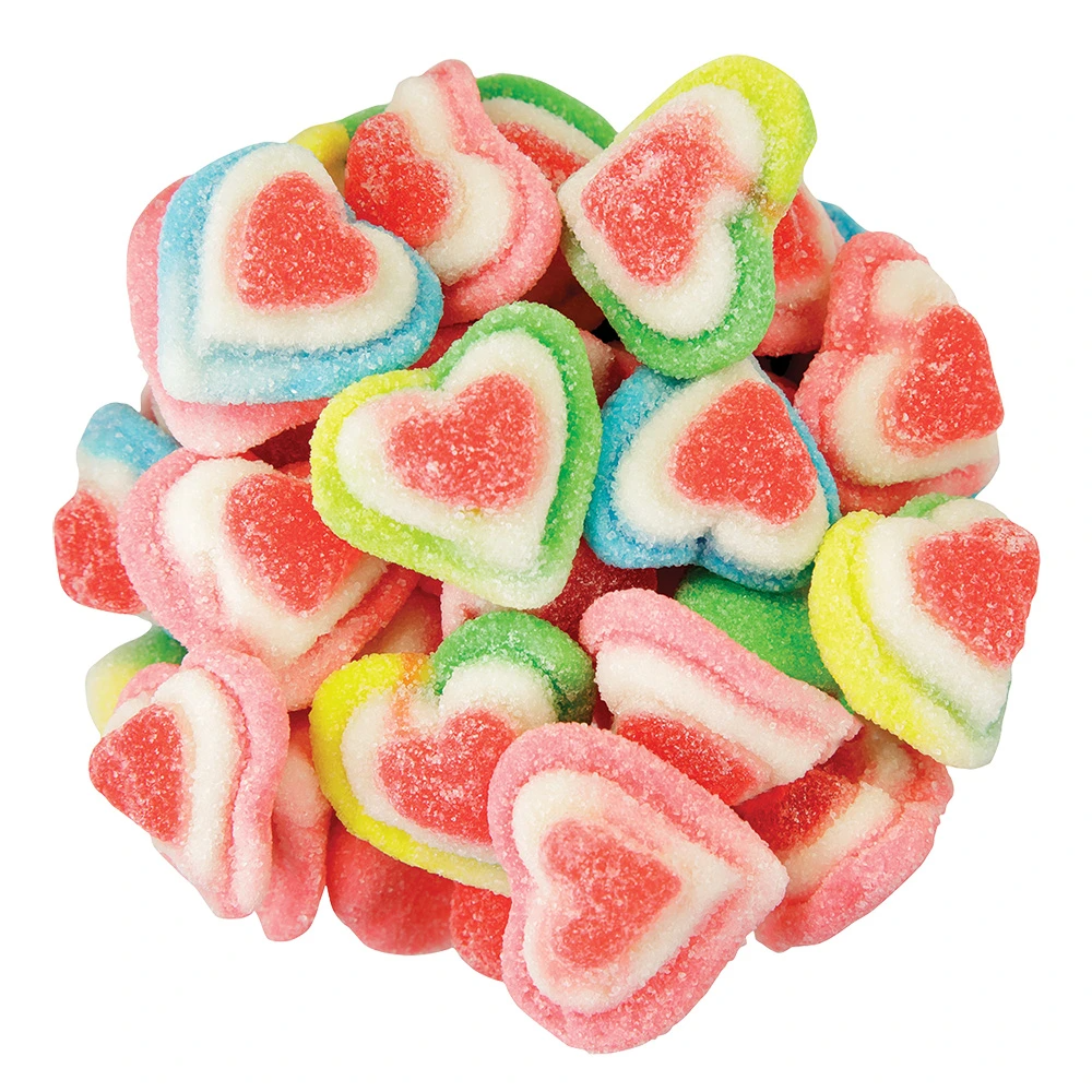 Rainbow Triple Layer Gummy Hearts - NY Spice Shop