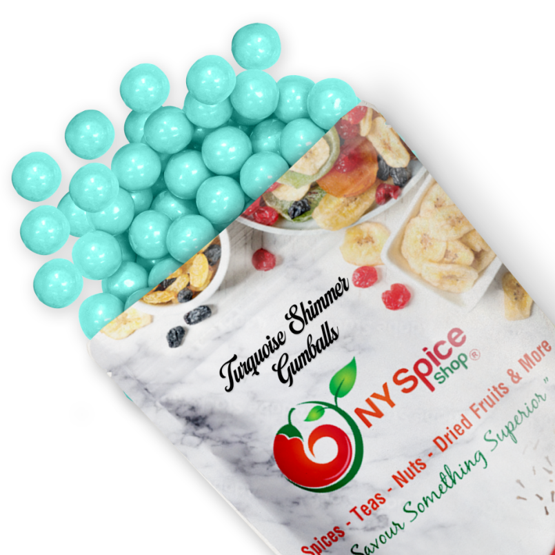 Turquoise Shimmer Gumballs - Cotton Candy Flavor - NY Spice Shop