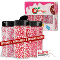 Valentine Sprinkles, Nonpareils & Sanding Sugar - Pack of 3
