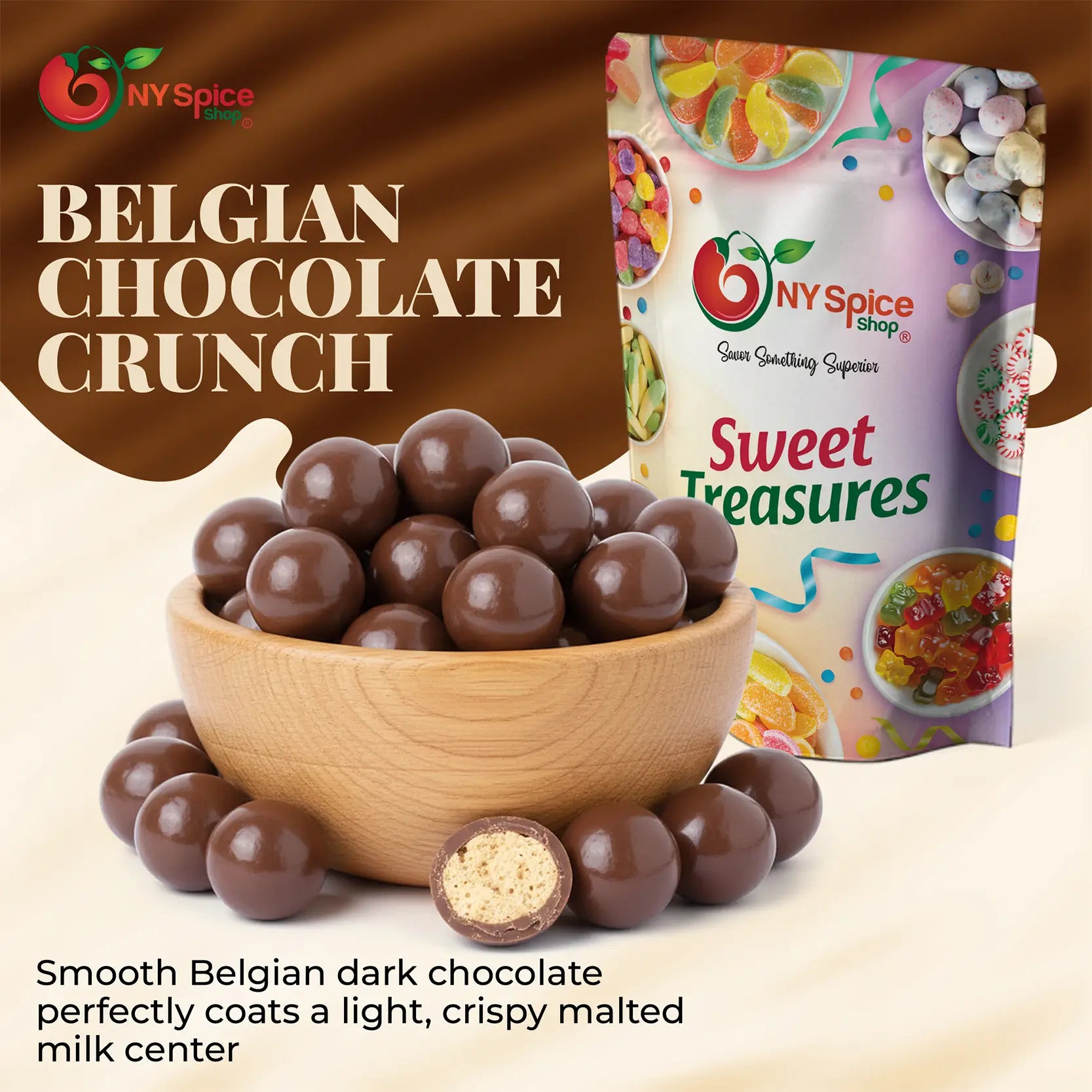 Belgian Dark Chocolate Covered Malt Balls - NY Spice Shop