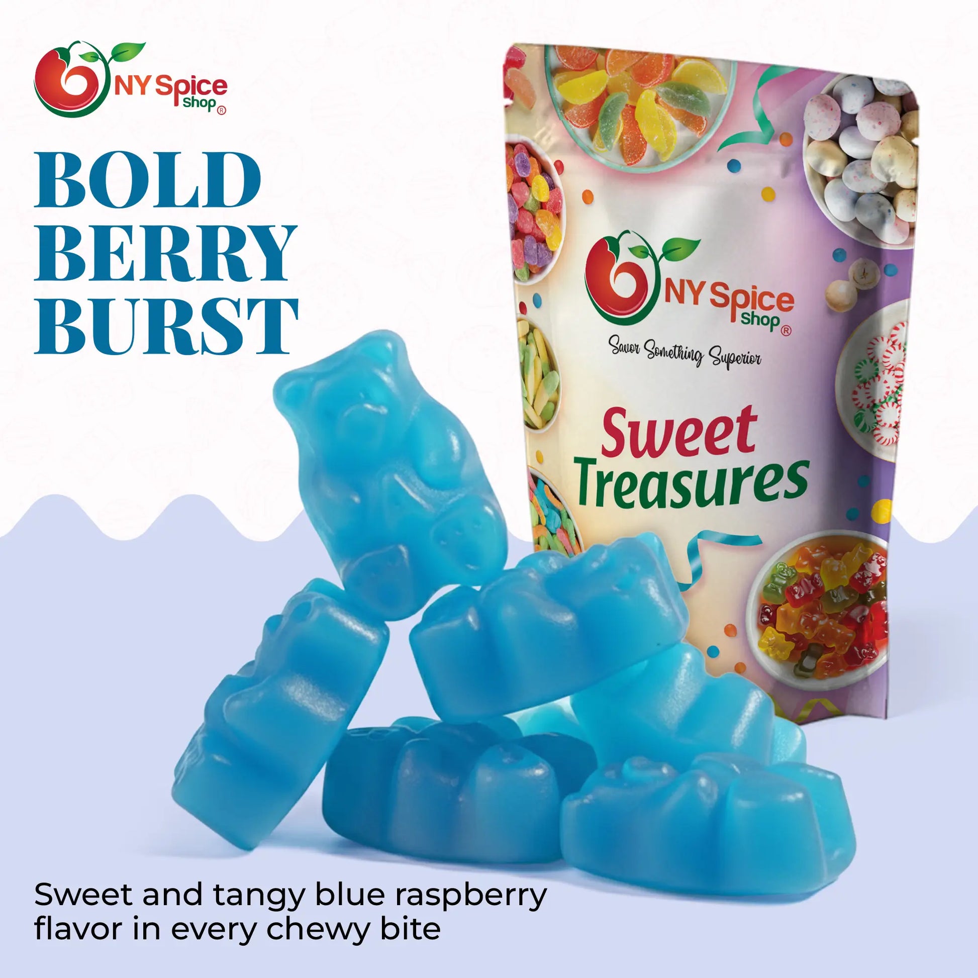 Blue Raspberry Gummy Bears - NY Spice Shop