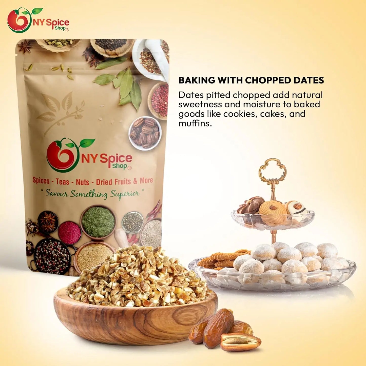 Chopped Dates - Diced Dates - NY Spice Shop