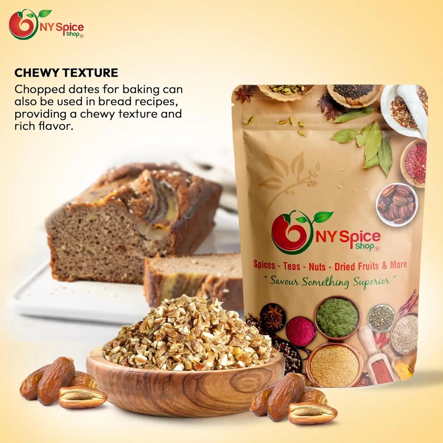 Chopped Dates - Diced Dates - NY Spice Shop