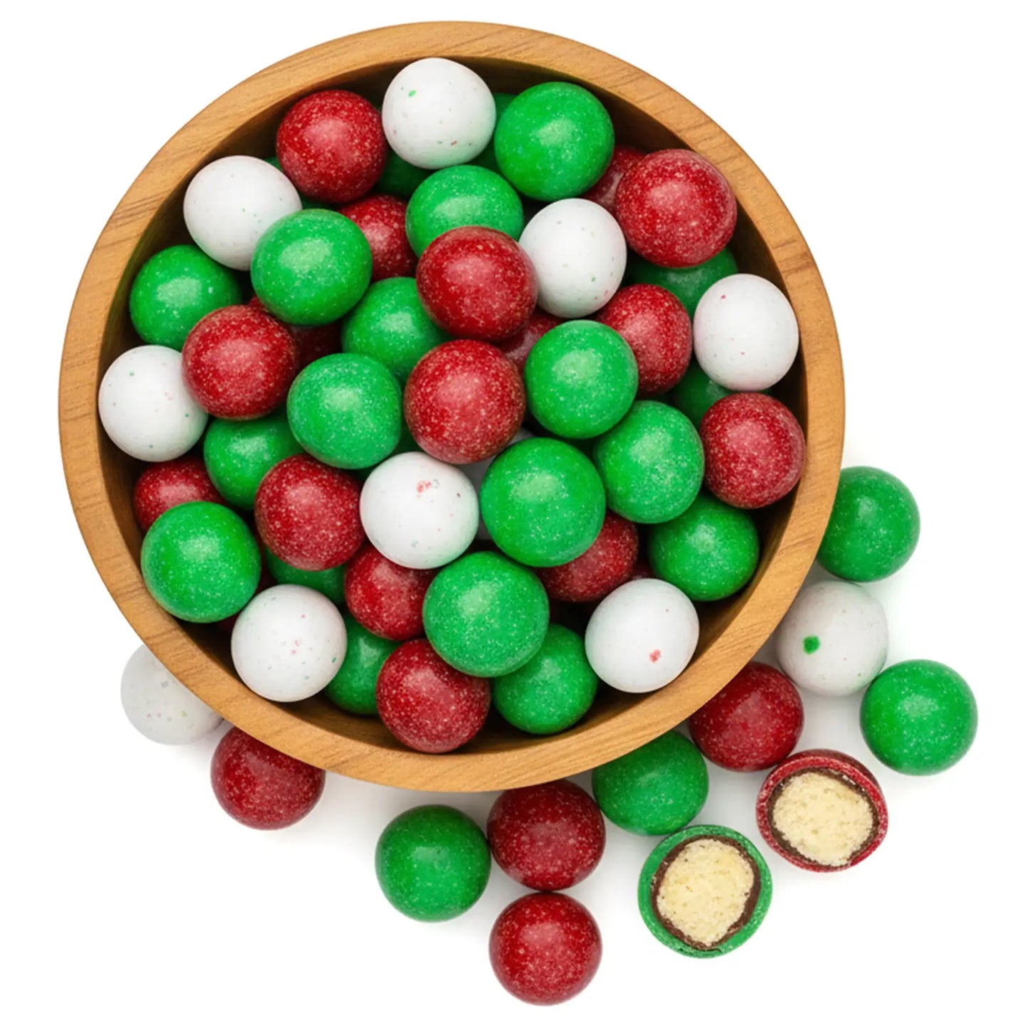 Christmas Malt Balls, Milk Chocolate Malt Balls | Red, White, Green
