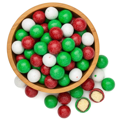 Christmas Malt Balls, Milk Chocolate Malt Balls | Red, White, Green