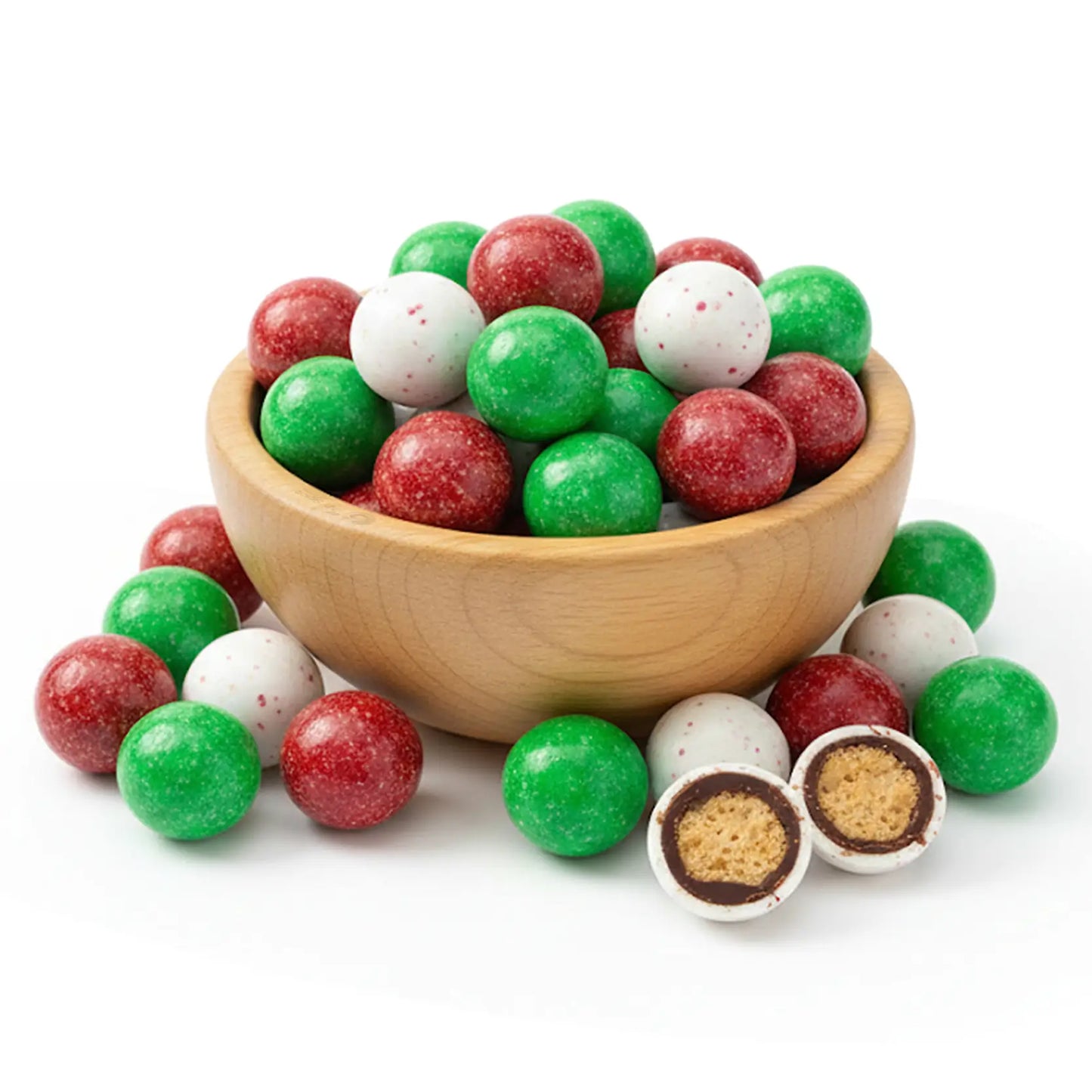 Christmas Malt Balls, Milk Chocolate Malt Balls | Red, White, Green