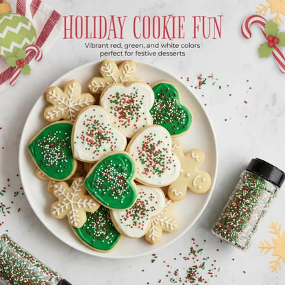 Christmas Sprinkles, Nonpareils & Sanding Sugar - Pack of 3