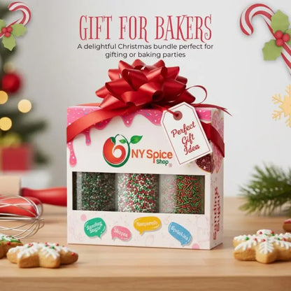 Christmas Sprinkles, Nonpareils & Sanding Sugar - Pack of 3