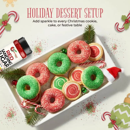 Red-White-Green Sanding Sugar (Pack of 3)