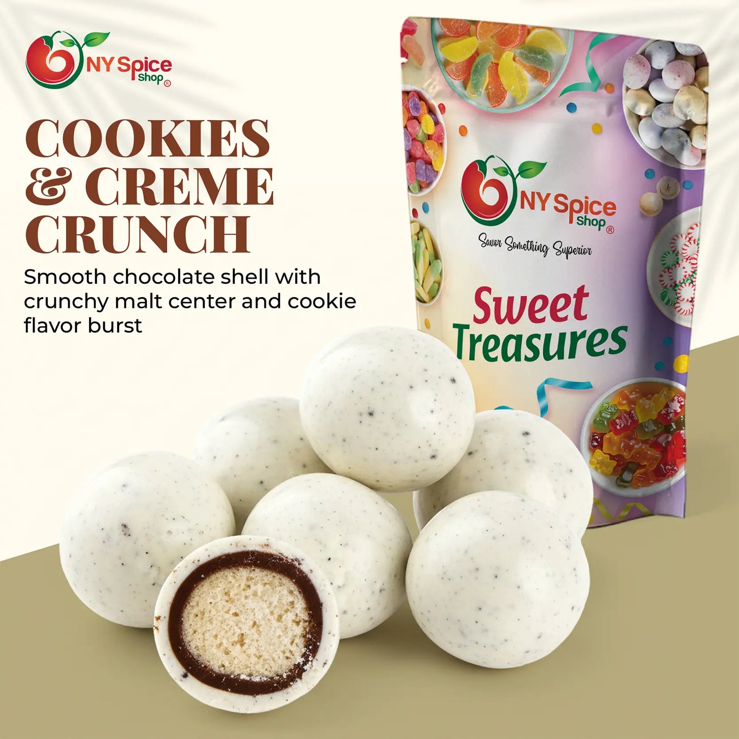 Cookies & Creme Malted Milk Balls - NY Spice Shop