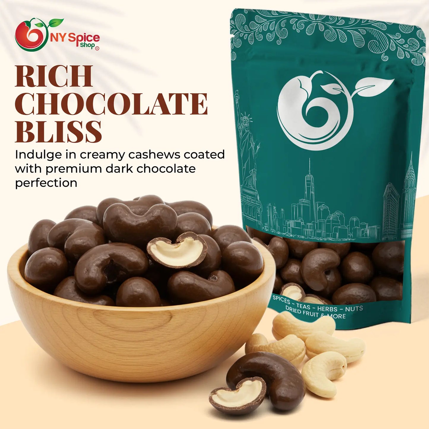 Dark Chocolate Cashews - NY Spice Shop